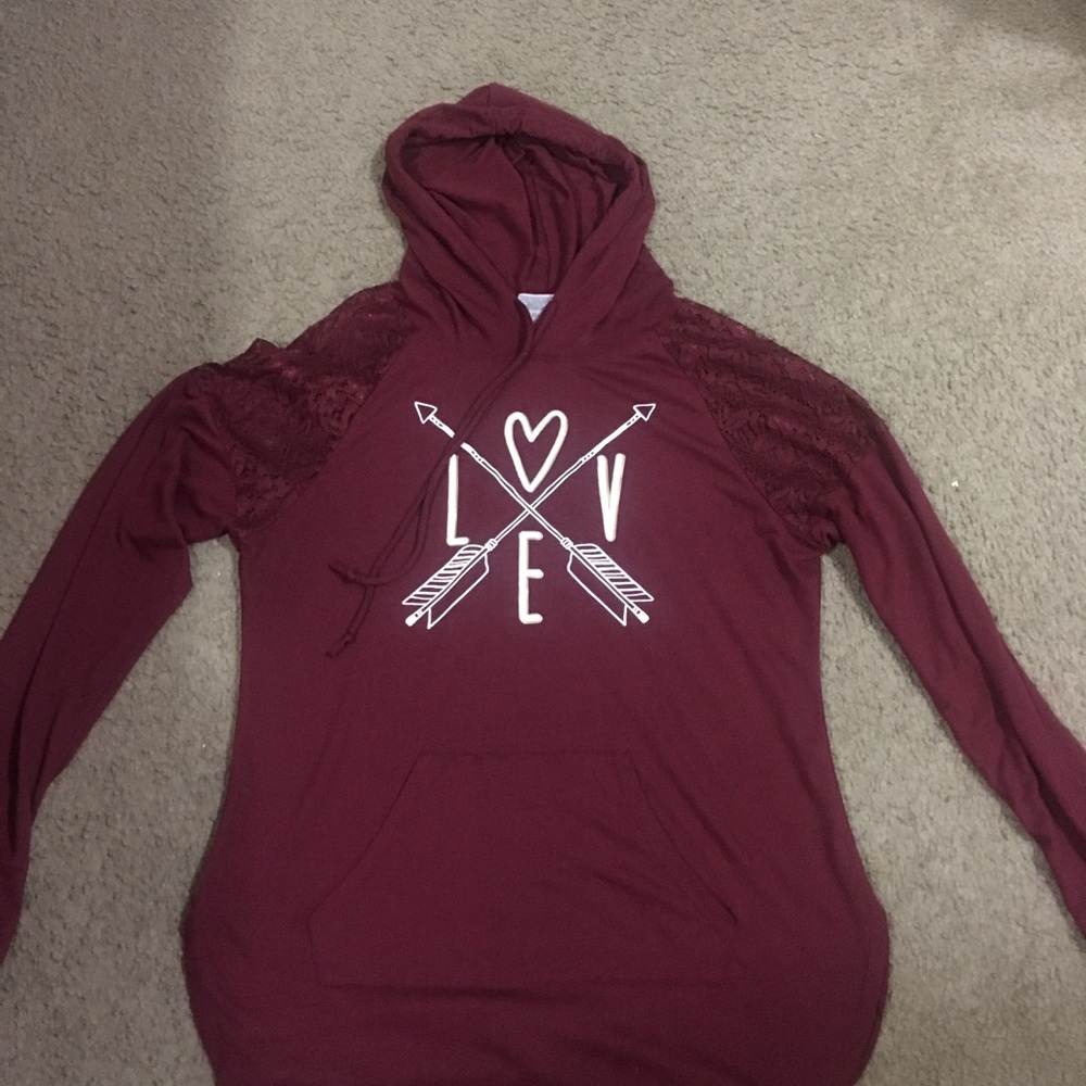 Burgundy long sleeve shirt